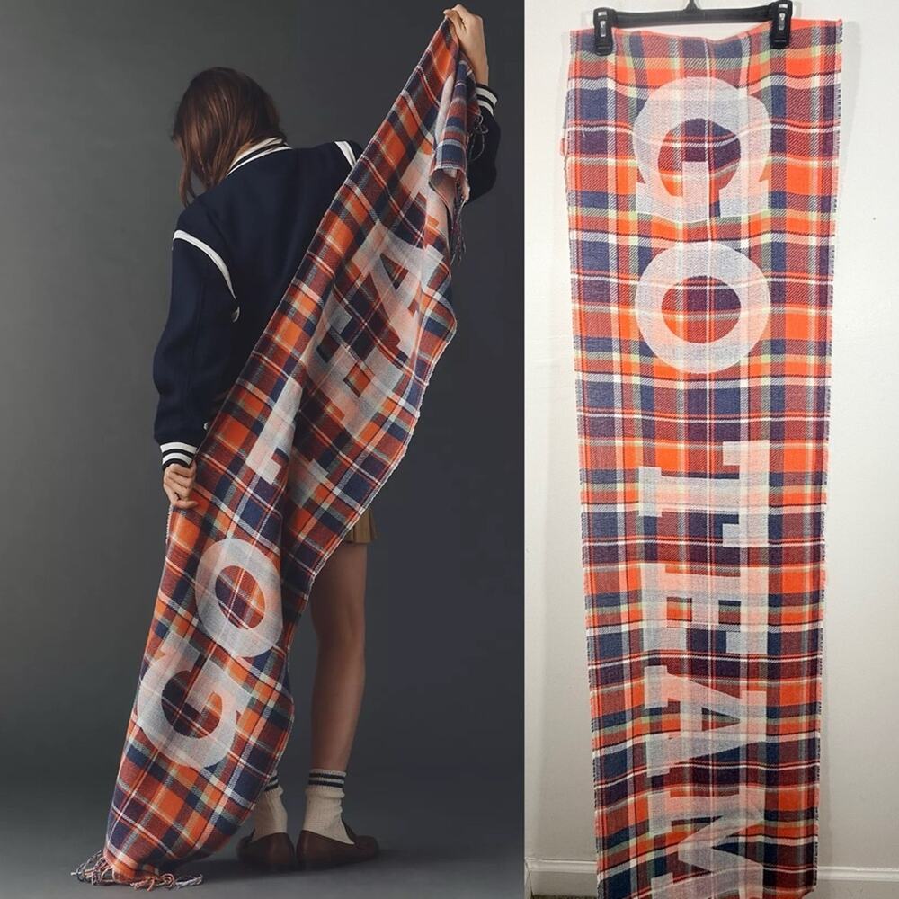 NWT Anthropologie Daily Practice Game Day Go Team Fringe Scarf New